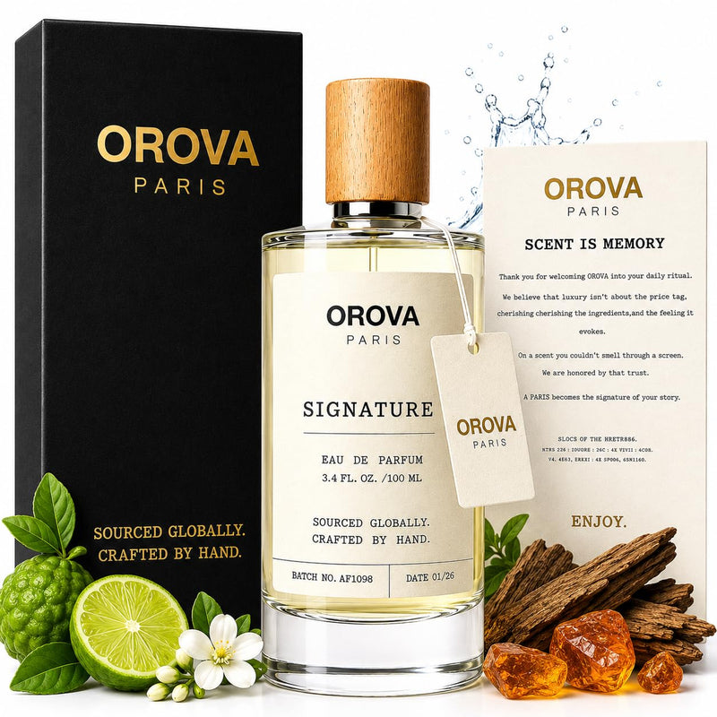 ORÖVA PARIS Signature Eau de Parfum for Women & Men – Warm Amber Woody Perfume with Bergamot, Patchouli & Musk, Long Lasting Luxury Unisex Fragrance, Premium Eau de Parfum, 3.4 Fl Oz (100 ml)