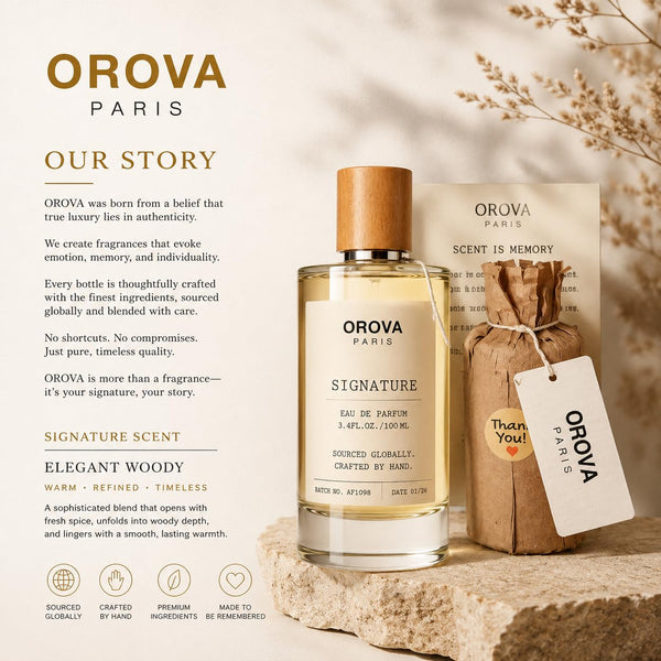 ORÖVA PARIS Signature Eau de Parfum for Women & Men – Warm Amber Woody Perfume with Bergamot, Patchouli & Musk, Long Lasting Luxury Unisex Fragrance, Premium Eau de Parfum, 3.4 Fl Oz (100 ml) alternate view