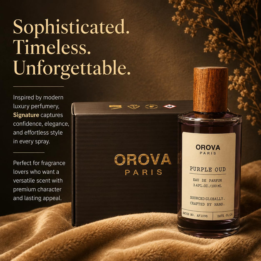 ORÖVA Paris Purple Oud Eau de Parfum – Dark Oriental Oud Perfume with Saffron, Pink Pepper & Warm Amber – Long Lasting Intense Unisex Luxury Fragrance, 3.4 oz (100 ml)