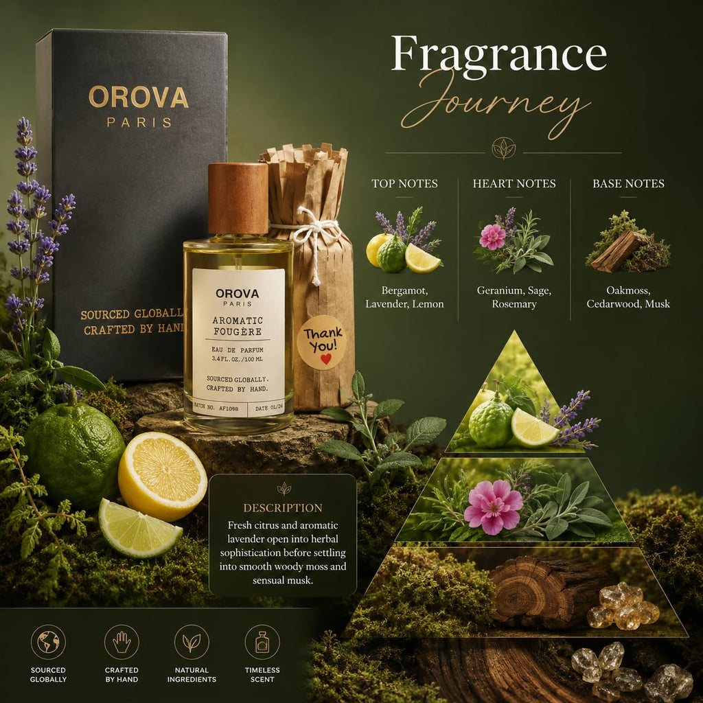 ORÖVA PARIS Aromatic Fougère Eau de Parfum for Men & Women, Fresh Lavender Perfume with Citrus, Woods & Musk, Long Lasting Unisex Fragrance, Clean Herbal Niche Scent, 100ml / 3.4 Fl Oz