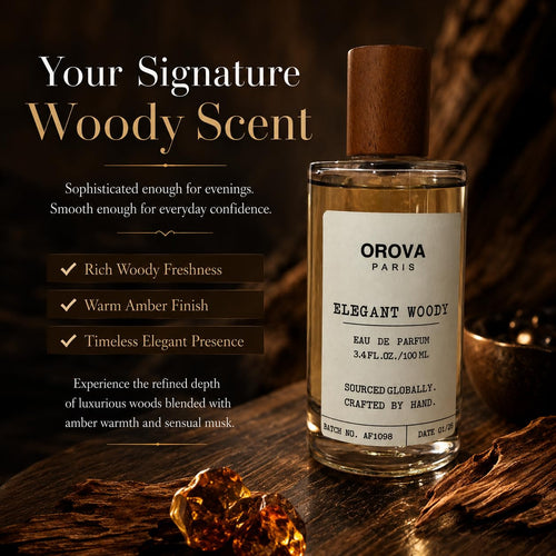 ORÖVA PARIS Elegant Woody Eau de Parfum for Women & Men – Warm Vanilla Perfume with Amber, Musk & Woody Notes, Long Lasting Luxury Unisex Fragrance, Premium Eau de Parfum, 3.4 Fl Oz (100 ml)