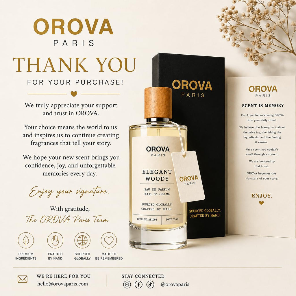 ORÖVA PARIS Elegant Woody Eau de Parfum for Women & Men – Warm Vanilla Perfume with Amber, Musk & Woody Notes, Long Lasting Luxury Unisex Fragrance, Premium Eau de Parfum, 3.4 Fl Oz (100 ml)