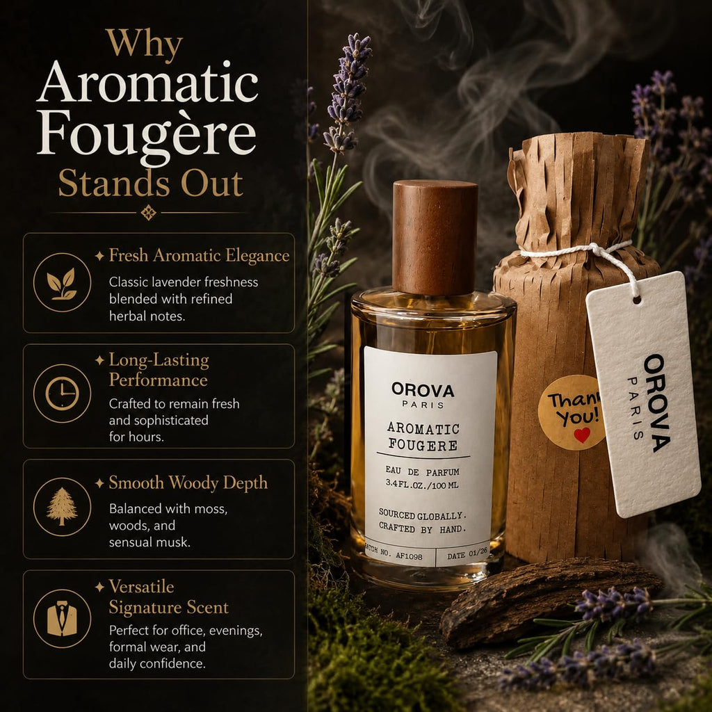 ORÖVA PARIS Aromatic Fougère Eau de Parfum for Men & Women, Fresh Lavender Perfume with Citrus, Woods & Musk, Long Lasting Unisex Fragrance, Clean Herbal Niche Scent, 100ml / 3.4 Fl Oz