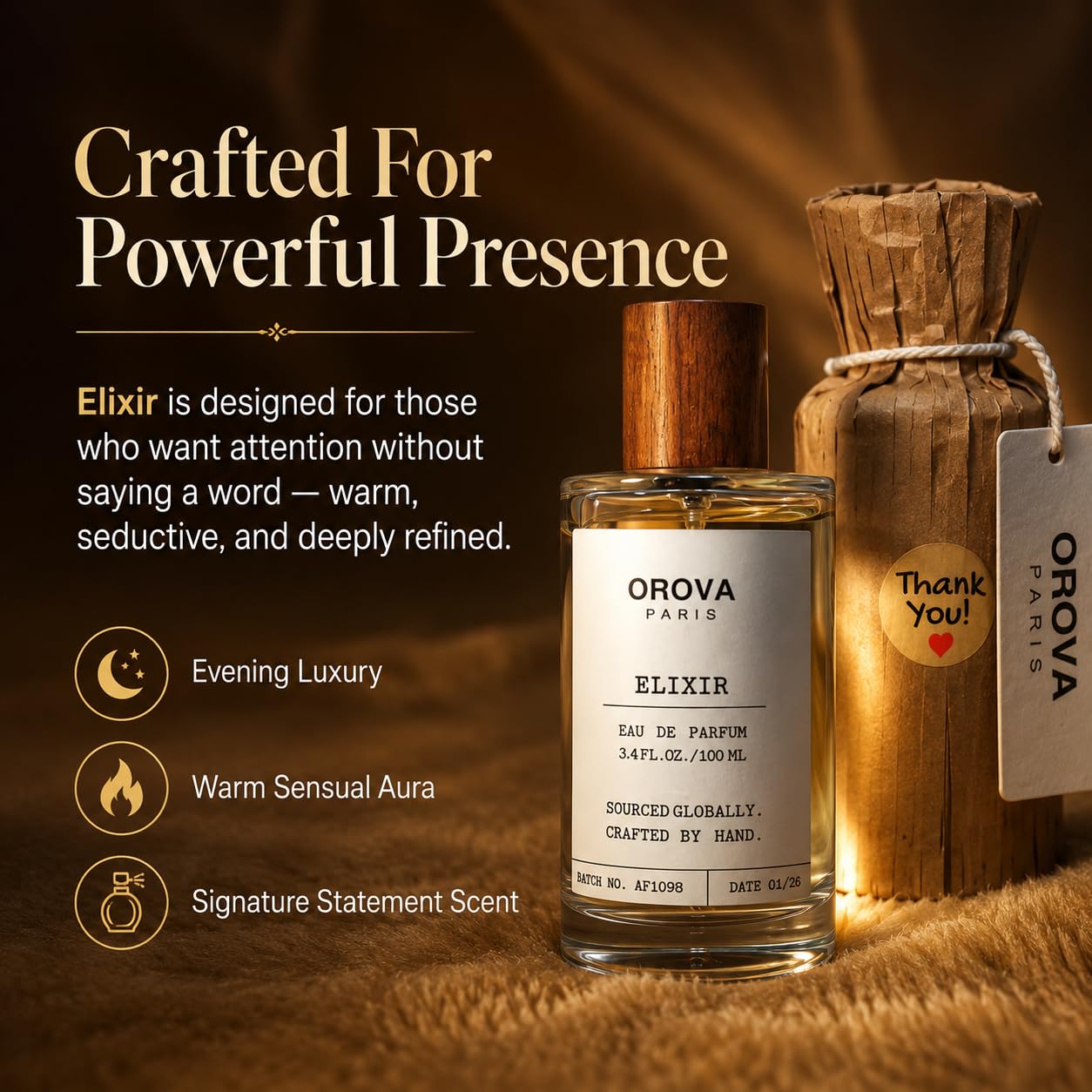ORÖVA Paris Elixir Eau de Parfum – Strawberry Vanilla Gourmand Perfume with Sweet Berries, Soft Florals & Warm Musk – Long Lasting Unisex Luxury Fragrance, 3.4 fl oz (100 ml)