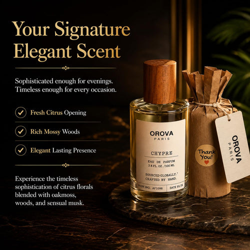ORÖVA Paris Chypre Eau de Parfum – Fresh Citrus Woody Fragrance with Bergamot, Oakmoss & Patchouli – Long Lasting Clean Unisex Luxury Perfume, Handcrafted, 3.4 fl oz (100 ml)