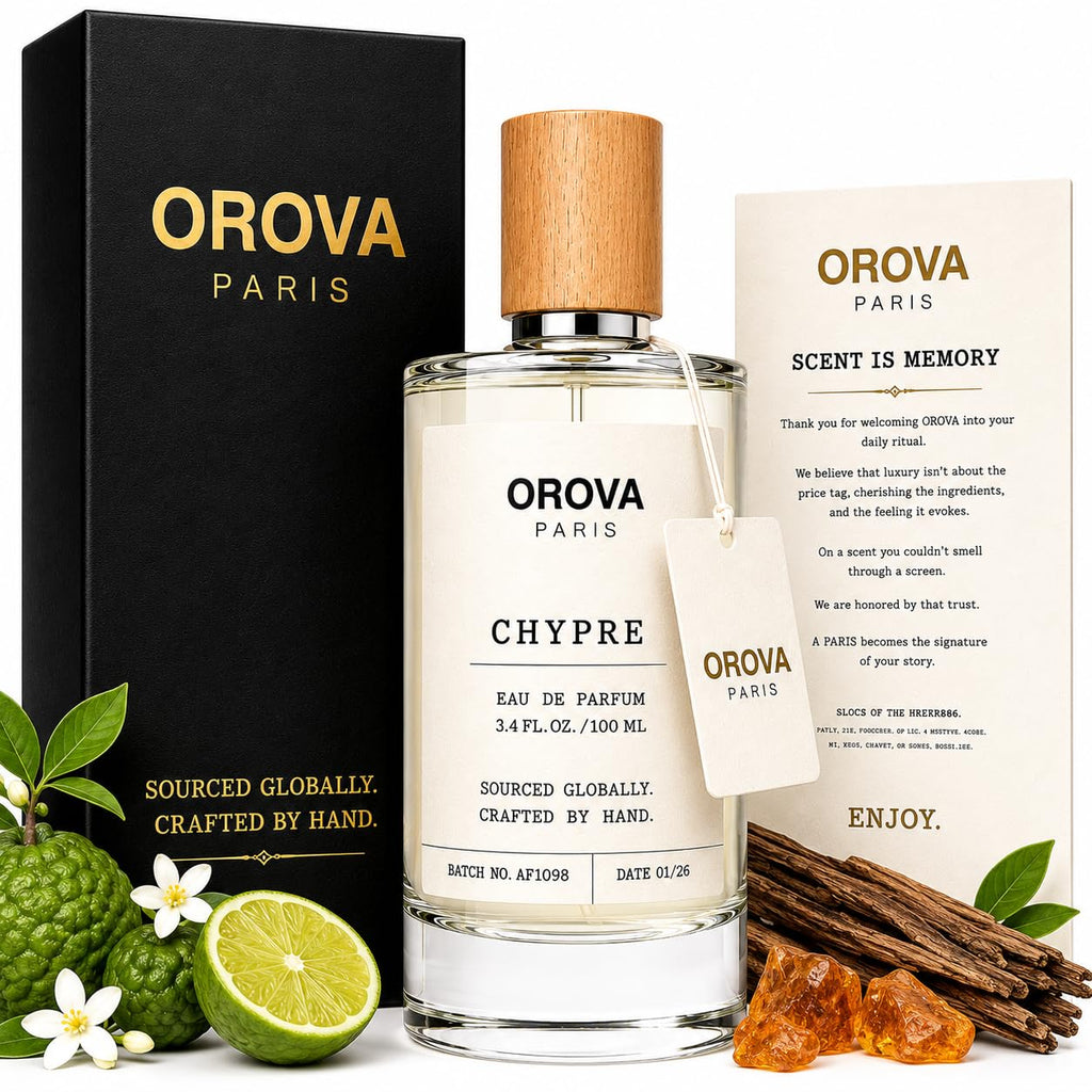ORÖVA Paris Chypre Eau de Parfum – Fresh Citrus Woody Fragrance with Bergamot, Oakmoss & Patchouli – Long Lasting Clean Unisex Luxury Perfume, Handcrafted, 3.4 fl oz (100 ml)