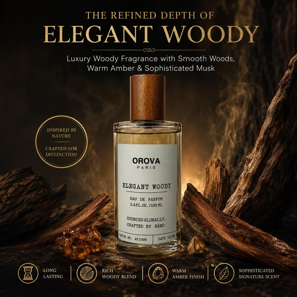 ORÖVA PARIS Elegant Woody Eau de Parfum for Women & Men – Warm Vanilla Perfume with Amber, Musk & Woody Notes, Long Lasting Luxury Unisex Fragrance, Premium Eau de Parfum, 3.4 Fl Oz (100 ml)