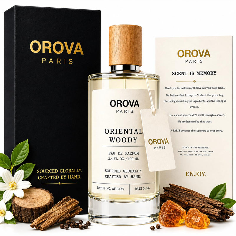 ORÖVA PARIS Oriental Woody Eau de Parfum for Men & Women, Luxury Oud Perfume with Amber, Musk & Warm Spices, Long Lasting Unisex Fragrance, Niche Woody Scent, 100ml / 3.4 Fl Oz